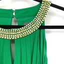 Vince Camuto  Halter Wide Leg Jumpsuit Womens Sz Small Bejeweled Neckline Green Photo 2