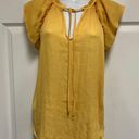 The Loft  Yellow Tied V-Neck with Ruffled Detail Top  Photo 2