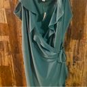 Bar III NWT  Plus Size Ruffled Sleeveless Wrap Midi Dress, green size 3X Photo 3