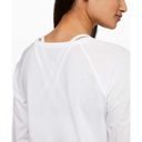 Lululemon  Womens Emerald Long Sleeve T-Shirt in White Sz 8 | Pima Cotton Stretch Photo 6