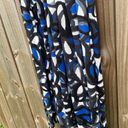 Trina Turk  S Blue Black White Abstract Flower Surplice Jersey Knit Keegan Dress Photo 6