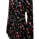 Open Edit  Floral Print Open Back Velour Long Sleeve Minidress NWOT Size Medium Photo 4