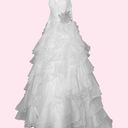 Allure Bridals Wedding Dress Strapless Cascading Tulle Layers Jeweled Beads Gown Size 8 Photo 0