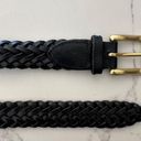 Gap Vintage  Braided Leather Belt with Brass Buckle in Black Size Medium Photo 0