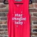 Isabel Maternity  Red Star Spangled Baby Fourth Of July USA Tank Top Size Large Photo 0