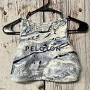 Peloton  WITH High Neck Keyhole Printed Sports Bra - Blue Marble / Size Medium Photo 0