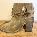 sbicca  Jessa  Suede Fringe Leather Ankle Bootie Boho Southwest Size 7 Photo 3