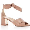 PARKE Marion  Bella Blush Pink Leather Sandal Block Heel Tie Ankle Strap Size 42 Photo 0