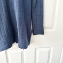 CAbi  Navy Blue Duchess Speckled Confetti Hook Closure Fringe Trim Long Cardigan Photo 12