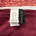 La Blanca  Bikini Bottoms Womens 12 Burgundy Boho Running Stitch Hipster Swim Photo 2