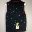 Coldwater Creek  Snowman Sweater Vest S Knit VTG 90s Button Front Wool Unisex Photo 3