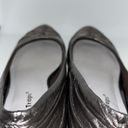 Baretraps  Landy Leather Wedge Pump Pewter Silver 6.5 Ruched Slip On Shoe Photo 8