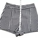 ZARA  Trafaluc Shorts Womens XS High Rise Flat Front Psychedelic White Stripe Photo 4