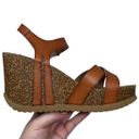 Kori Bjorndal  Brown Wedge Crisscross Cork Sole Sandals Women's Size 7.5 Photo 17