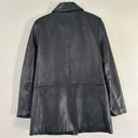 Liz Claiborne  Sleek Black Leather Jacket Vintage 90s Retro Classic Casual Small Photo 3