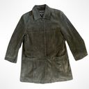 Bernardo  Collection Women's Green Leather Suede Button Down Jacket Coat Photo 5