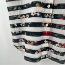 Equipment  Tank Small Button Down Shirt Black Floral Stripe Casual Office NWT Photo 4