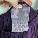 Young Fabulous and Broke  YFB Purple Watercolor One Shoulder Ruched Mini Dress Sz.M Photo 5
