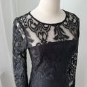 Alexis  Black Lace Goth Witchy Crewneck Long Sleeves Mini Dress Women’s Small Photo 3