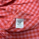 J.Crew  Red Pink Plaid Sleeveless Ruffle Hem Blouse Tie Back Tank Top Women L Photo 2