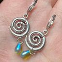 Handmade fairy whimsical boho style swirl spiral dangle earrings ⭐️🍃🌀 Photo 3