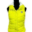 American Eagle Outfitters Women’s Down Puffer Yellow Zipped Hoodie Jack Vest M Photo 0