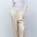 ZARA NWT  SATIN RELAX FIT JOGGERS PANT BEIGE LARGE BLOGGERS FAV POCKETS Photo 0