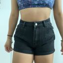 ZARA Black Denim High Waisted Shorts Photo 0