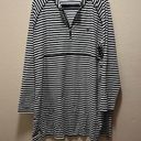 Coolibar UPF 50+ Lawai Ruche Swim Quarter Zip Black Striped Shirt Plus Size 2X Photo 9