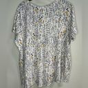 Rachel Zoe  100% Linen Floral Plus Size Blouse Women’s 2X White w/ Navy & Mustard Photo 5