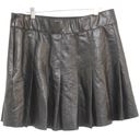 Abercrombie & Fitch Womens  Black Vegan Leather Pleated Knee-Length Skirt Size L Photo 1