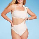 One Piece Women's One Shoulder Bow Cut Out  Swimsuit - Shade & Shore Off- Photo 2