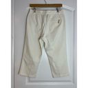 Krass&co Lauren Jeans  White High Rise Stretch Gold Zipper Sailor Capris Size 4P Photo 3