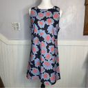 Glamorous  Blue Floral Shift Dress Retro Style Coral Orange Flower Size M Photo 1