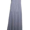 Night Moves Vintage Sz 12 Full Length Maxi Gown Sleeveless Scarf Cornflower Blue Evening Photo 5