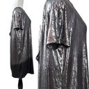 Free People  Drenched in Sequins Mini Dress Gunmetal Metallic Ombre Small Club Photo 9