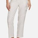 DKNY NWT Womens Cropped Ankle Cargo Pants Joggers in Ivory White Photo 0