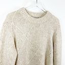 Everlane  Diamond Stitch Cloud Crewneck Wool Blend Sweater S Tan Photo 3