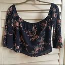 August Winds Blue and pink floral off the shoulder top Photo 1