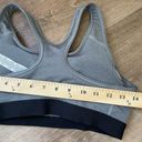 Nike  Dri Fit Sports Bra Removable Pads Grey Black Swoosh Racerback ~ Size M Photo 12