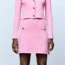 ZARA NWT pink coord matching 2 piece skirt and button cardigan set Photo 0