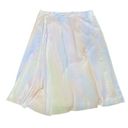 Vince  Asymmetric Printed Satin Midi Drape Skirt Multi Color Rainbow Photo 0