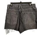 Good American  The Bombshell Denim Short Black Size 8 Cutoff Rhinestone Fringe Photo 7