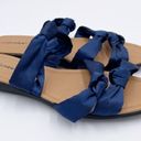 Comfortview  Blythe Sandals Blue Satin Strappy Open Toe Slip On Shoes Size 12WW Photo 2