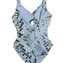 DKNY  SPLASH Peek-a-boo Twist Front Cutout Blue One-Piece Swimsuit US 12 NWT Photo 5