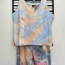 Hem & Thread NEW  2 Piece Pastel Tie Dye Cotton Tank Top & Bike Shorts Medium Photo 3