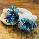 Vintage Blue  AB Cluster Vogue Clip On Earrings Photo 0