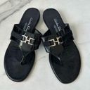 Salvatore Ferragamo  Black Silver Logo Buckle Sandals Size 38 Photo 0