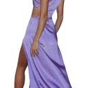 RUNAWAY THE LABEL  Satin One Shoulder Cutout Gown Purple Size Small NWT Photo 2