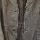 Vera Pelle 💕💕 Vintage Black Leather Blazer Jacket Photo 4